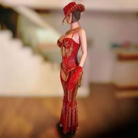 Combinaison de performance sexy pour femmes avec strass, robes tendance pour fêtes d'anniversaire, livraison directe