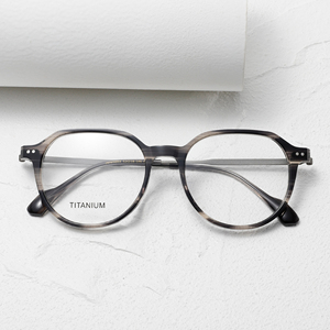 Gafas de vista ovaladas de mármol con montura completa, de titanio, ligeras, anti-UV, unisex, para adultos, con corrección de visión. - Product Image 6