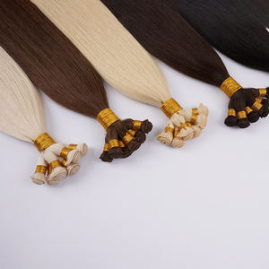 All'ingrosso naturale vergine legata a mano singola trama Remy extension di capelli umani veri capelli russi - Product Image 2