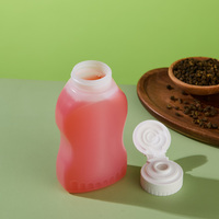 Set Botol Saus Plastik PET 38mm 230ml 68mm 360ml, Stoples Makanan Kosong dengan Tutup Flip Top untuk Kecap, Madu, Selai, Saus Salad