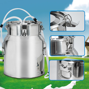 Machine à traire les vaches portable 14L à aspiration directe par impulsions, non rechargeable, avec 4 godets en acier inoxydable - Product Image 4