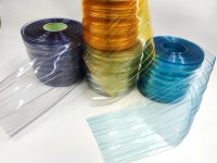 Rideau à lanières en PVC pour porte, transparent, coloré, flexible, résistant au froid (2-6 mm) pour usine et entrepôt
