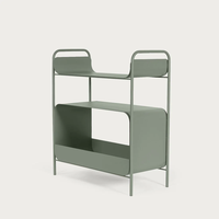 Bony Shelf Unit Table console en métal incurvé inspiré des bonbons et chariot de bar, fait à la main