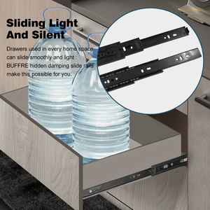 Hardware de calidad, gabinete de cajón telescópico SPCC, riel deslizante de rebote de 45mm, buen amortiguador para cocina, sala de estar, muebles de baño - Product Image 4