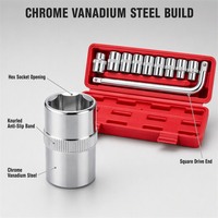 Juego de 10 Llaves de Tubo Métricas de 8-24 mm, Juego de Llaves de Tubo de Acero al Cromo Vanadio, Kit de Reparación de Automóviles y Motocicletas con Estuche Rígido