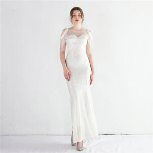 19092 #2022新款魔珠女式性感深v领亮片晚礼服性感长款女士派对舞会晚礼服 - Product Image 5