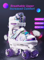 Patins à roulettes à 4 roues lumineuses EACH Fashion, patins à roulettes doubles pour enfants, produit en gros