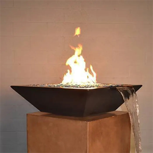 Outdoor Gas <b>Fire</b> and Waterfall <b>Fire</b> <b>Pit</b> for Pool Stylish Outdoor <b>Fire</b> <b>Pit</b> with Waterfall Feature - Product Image 2