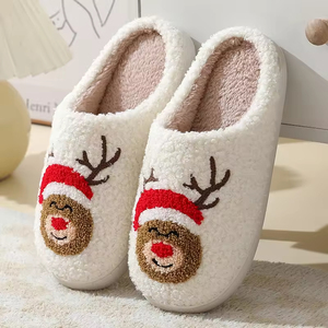 Customized Fluffy Popular Christmas Plush Indoor <strong>Slippers</strong> Winter Warm Bedroom <strong>Slippers</strong> <strong>Xmas</strong> <strong>Slipper</strong> - Product Image 6