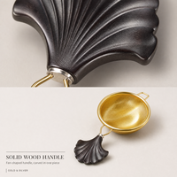 Passoire à thé réutilisable en acier inoxydable à mailles fines avec poignée en forme de feuille de Ginkgo, filtre à thé en métal pour thé en vrac, tamis extra fin