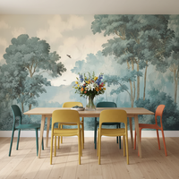 Papier peint mural auto-adhésif imperméable pour la décoration murale de la maison, paysage forestier paisible au ciel étoilé