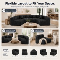 Canapé modulaire 6 pièces pour animaux de compagnie, canapé nuage en forme de U pour salon familial