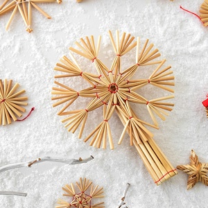 NUCHI Natural Eco-friendly Wheat Straw Zhejiang Unprinted Christmas Tree Decoration Star & Snowflake Hanging <b>Ornament</b> - Product Image 2