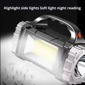 LED Flashlight Outdoor Portable Searchlight <b>Torch</b> Work <b>USB</b> Rechargeable IP65 Waterproof Solar Camping Light - Product Image 6