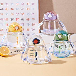 Vaso Infantil con Pajita de Dibujos Animados, Portátil, de Plástico, <span class=keywords><strong>para</strong></span> Bebidas al Aire Libre, Botellas de Agua <span class=keywords><strong>para</strong></span> Niños <span class=keywords><strong>para</strong></span> el Regreso a Clases - Product Image 2