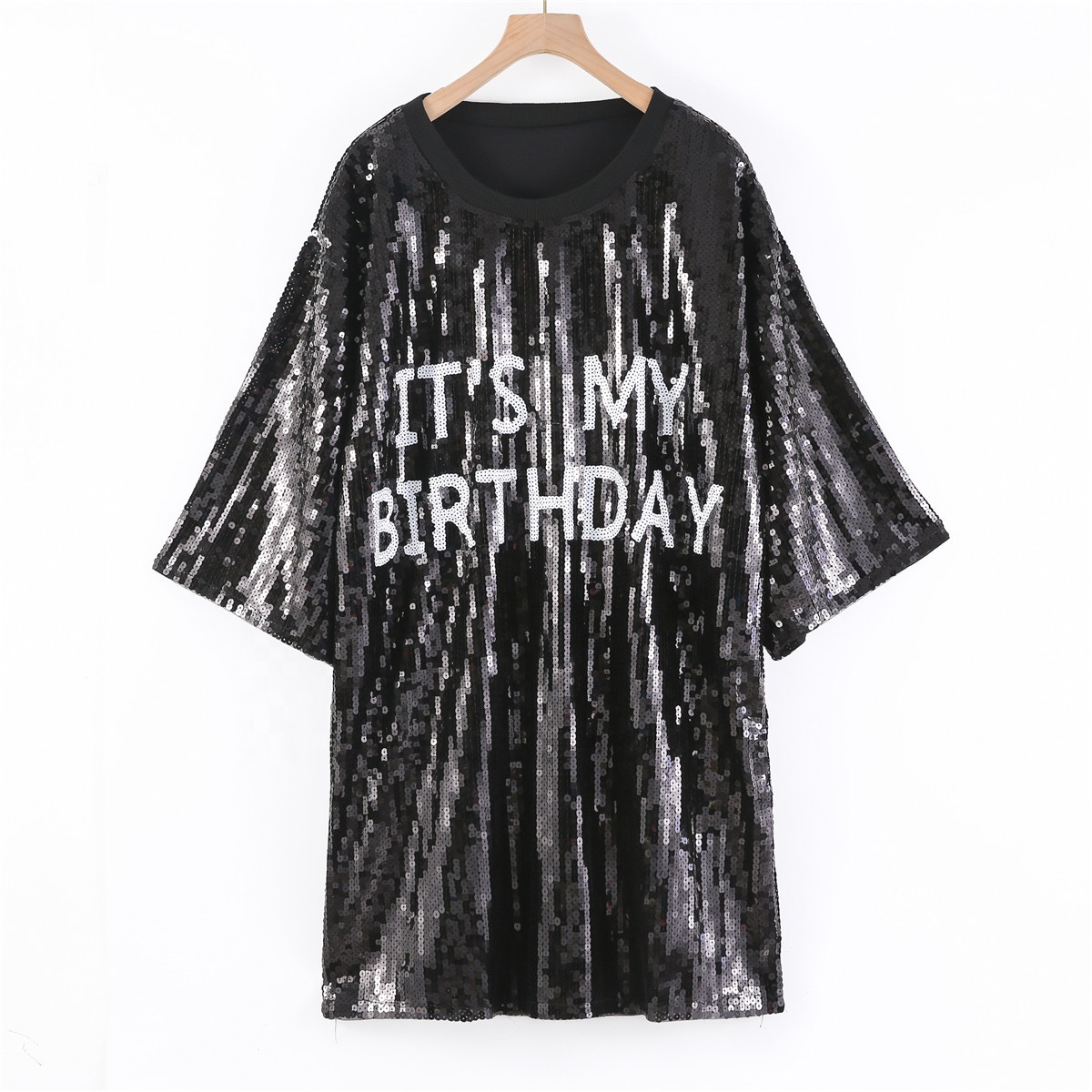 In Stock Its My Birthday Sequin Shirt Dress Night Club Ready | Alibaba.com