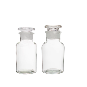 Frascos de laboratorio de vidrio grueso para químicos, tarros de molienda con tapas de boca ancha y sellado hermético para reactivos sólidos - Product Image 1