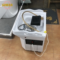 Siman portable shampooing évier avec chauffage et réservoir de stockage d'eau de 60L pas de tête de plomberie spa salon moderne blanc lavage des cheveux bol
