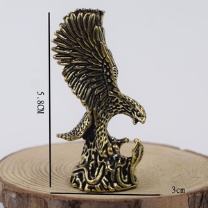 Aquila in ottone puro KI Tengqiao, simulazione di aquila con ali aperte, decorazione per studio, soggiorno, ufficio, camera da letto, scrivania. - Product Image 2