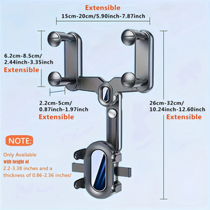 Support de téléphone portable pour voiture avec support rotatif à 360 degrés, hauteur réglable, fixation par clip, <span class=keywords><strong>compatible</strong></span> GPS, utilisation sur bureau et en voiture, insertion <span class=keywords><strong>fixe</strong></span> - Product Image 2