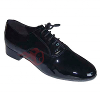 Chaussures de danse latine de salon en cuir à semelle en daim noir classique professionnel pour homme Evkoodance, talon de 1 pouce