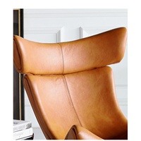 MEIJIA Cadre de salon moderne et moderne en fibre de verre Mobilier design en tissu pu BoConcept Chaise Repose-pieds