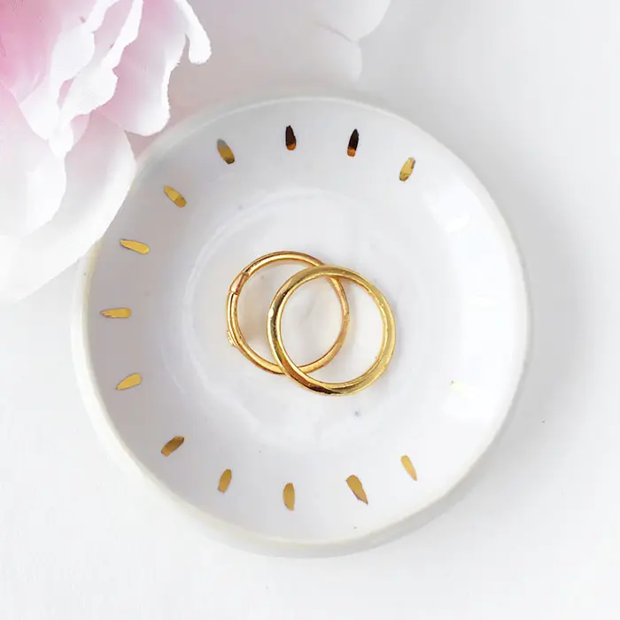 Bandeja de joias de cerâmica personalizada, anel de prato de trinquete para brincos