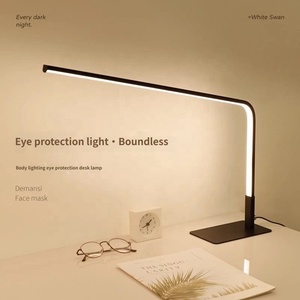 Lampe de table LED mince en métal alimentée par USB, sans scintillement, pour la lecture sur bureau, la maison, la salle d'étude, le bureau, l'éclairage de travail - Product Image 2