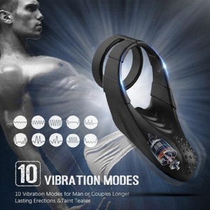 <span class=keywords><strong>Anillo</strong></span> vibrador de silicona para pene para adultos para hombres con estimulador de clítoris, <span class=keywords><strong>anillo</strong></span> de Metal para pene para mejorar la intimidad - Product Image 4