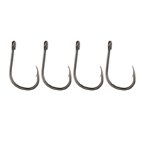 Hirisi 8001 hameçons barbelés en acier inoxydable à revêtement à haute teneur en carbone Pack de crochets de pêche à la carpe avec boîte d'origine au détail 50pcs par paquet
