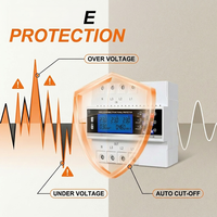 Protecteur de tension automatique triphasé intelligent réglable 63A avec contrôle WiFi par application et écran LCD, protection contre les surtensions et les sous-tensions
