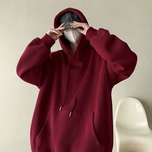 Sweat-shirts à capuche personnalisés pour hommes, style streetwear, motif uni, broderie logo en relief, vente en gros - Product Image 6