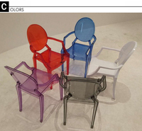 Vente en gros de meubles pour enfants, fauteuil à empiler transparent bleu enfants acrylique Pc fantôme chaises en plastique
