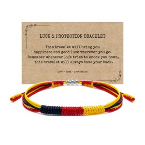 Pulsera de Cuentas Plateadas Multicapa de Moda, Cordón Trenzado Ajustable con Diseño de Banderas de Países y Cuerdas Coloridas para Promoción - Product Image 1