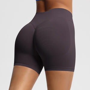 Scrunch Butt Workout Shorts Mujer Seamless V Cross Waist Sport Gym Amplify Shorts - Product Image 6