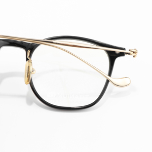 チタン＆アセテート高級デザイナーチタン眼鏡アセテートフレームヴィンテージメガネ、花柄メタル装飾付き、男女兼用 - Product Image 5