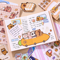 Simno Warm Mail Series Kawaii Animals Scrapbook Gift Box A6 Grid Notebook Capybara Stationery Set Cute School Supplies