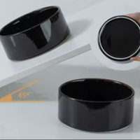 Gamelle surélevée en céramique Galaxy à double paroi pour animaux de compagnie avec support en bois d'acacia pour chats et chiens