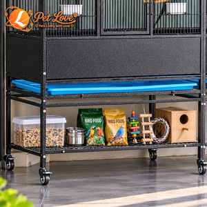 Jaula individual encriptada para pájaros con alambre, estante de almacenamiento y ruedas para loros y palomas de varios tamaños, para vuelo libre - Product Image 6