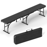 Chaise de camping pliante ultra-légère en métal noir de 1,80 m, avec cadre moderne, pour usage extérieur et hôtelier