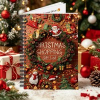 Carnet A5 pour liste de cadeaux de Noël, papier offset, reliure spirale, en anglais, cahiers de haute qualité, impression de livres en papier