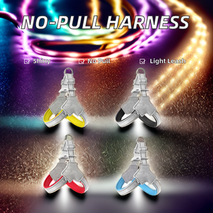 Tali anjing kecil poliester reflektif multifungsi warna lembut anak anjing tanpa fitur tarik nyaman dapat diatur ringan - Product Image 2