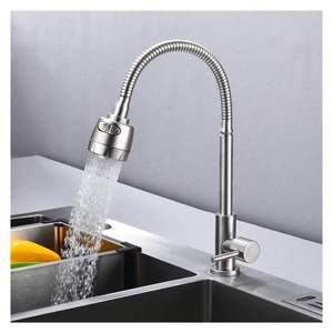 Grifos de Cocina Modernos de Acero Inoxidable, Resistentes y Duraderos, con Salida de Agua Fría, de un Solo Orificio, Extraíbles y Giratorios 360°, Venta al por Mayor de Fábrica - Product Image 1