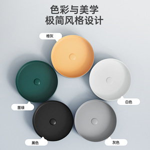 Ceramic Countertop <b>Basin</b> <b>Round</b> Mini Single Hole Easy Cleaning Bathroom Sink - Product Image 3
