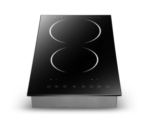 Table de cuisson à induction domestique à double foyer avec panneau en verre céramique intégré, commande tactile et par bouton pour la cuisson de plats chauds - Product Image 1