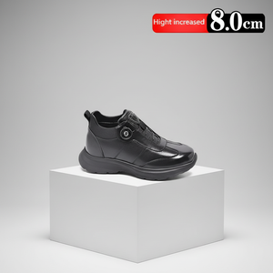 <span class=keywords><strong>Scarpe</strong></span> da uomo Dropshipping invisibili da 3 pollici in vera pelle nera con ascensore a punta tonda - Product Image 3