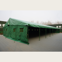 Meilleure Grande Tente de Réunion et de Couchage pour 100 Personnes, Quatre Saisons, Double Couche, Imperméable, en Toile, Camouflage Vert Armée