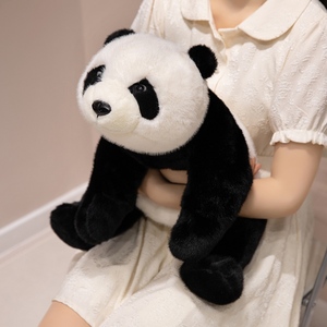 Jouets en peluche écologiques en gros, adorables pandas en peluche douce, 30 cm/40 cm/55 cm, adorable panda couché, cadeau d'anniversaire - Product Image 5