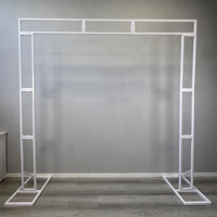 Arche de mariage en acier inoxydable doré, forme cœur, ronde et carrée, avec cadre métallique pour décoration de scène de cérémonie et toile de fond florale