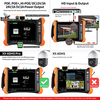 Rsrteng X9-ADH Pro - Monitor Probador de Cámaras CCTV de 8 Pulgadas 8K, Probador de Cables IP Hi-POE, Herramientas de Red WiFi TVI CVI AHD